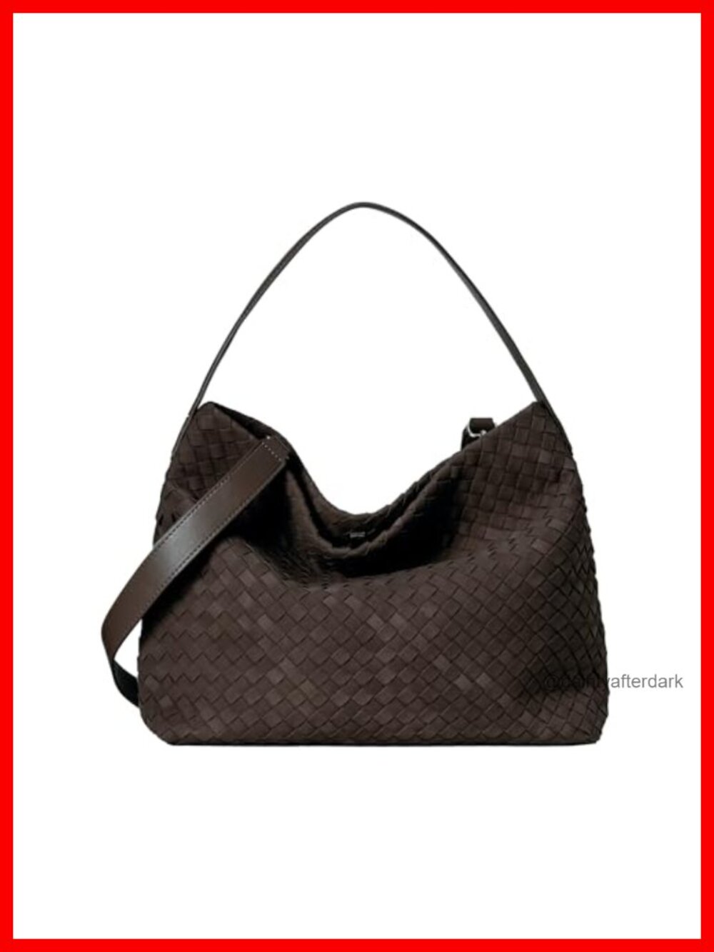 Woven Faux Suede Tote Bag for Women, Slouchy Hobo Purse
